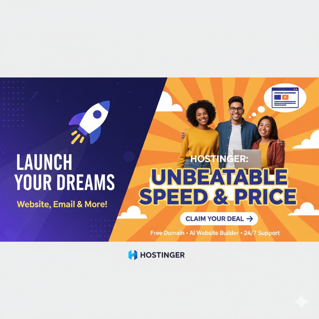 Launch your dreams with Hostinger — unbeatable speed and price